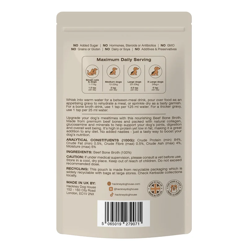 Bouillon d’Os de Bœuf pour Chien – Hackney Dog House