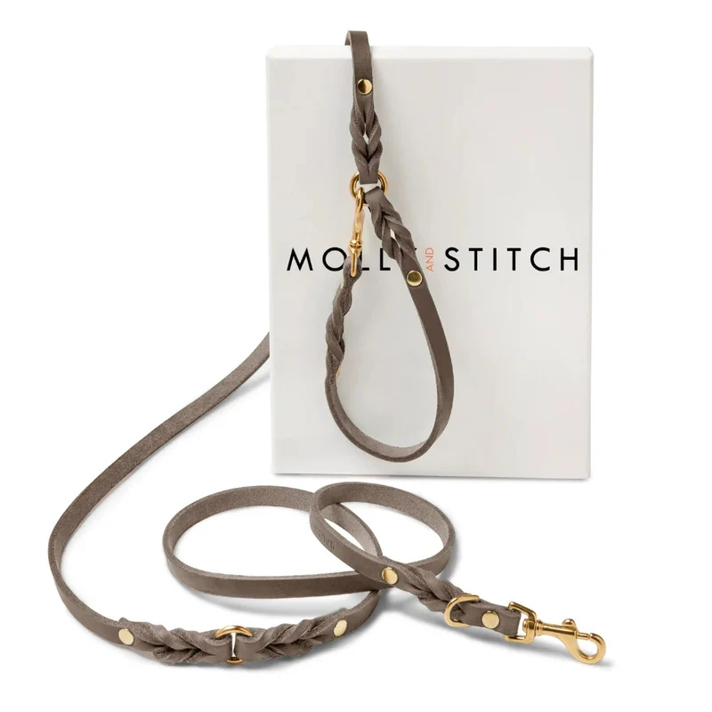 Laisse en cuir pour chien souple réglable (3x)