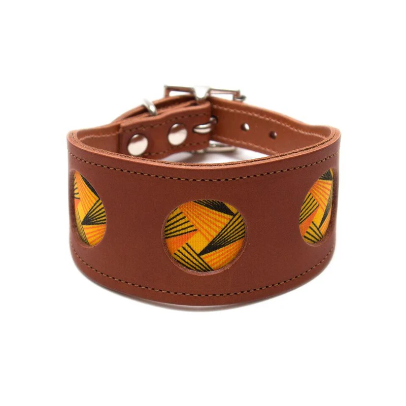 Collier lévrier Whippet en cuir Hiro + Wolf