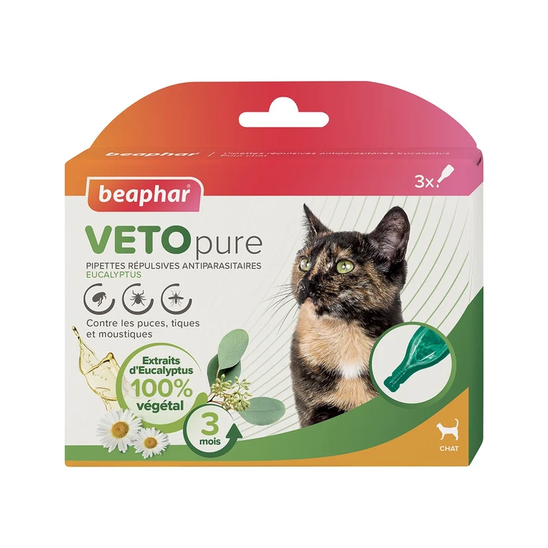 Pipettes répulsives antiparasitaires Vetopure Chat