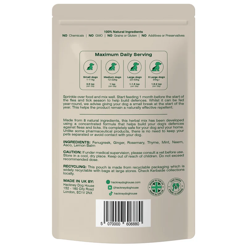 Aliment Complémentaire Naturel Anti-Puces & Tiques pour Chien