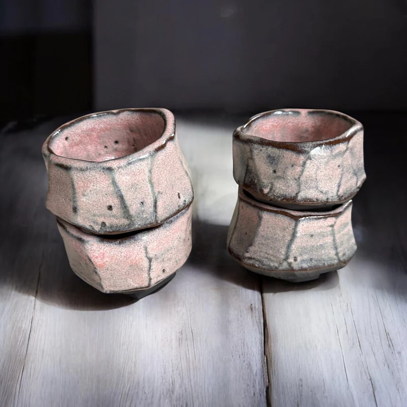 Set of 4 handmade ceramic cups