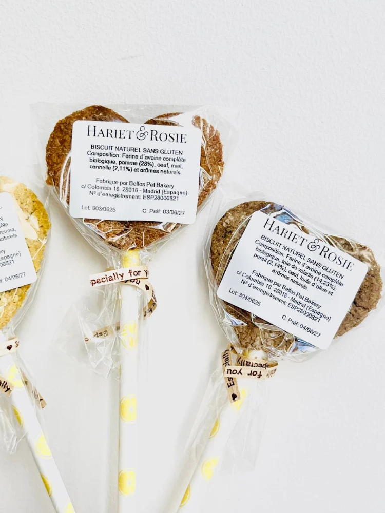 Sucettes de Biscuits en Forme de Cœur Belfos Pet Bakery