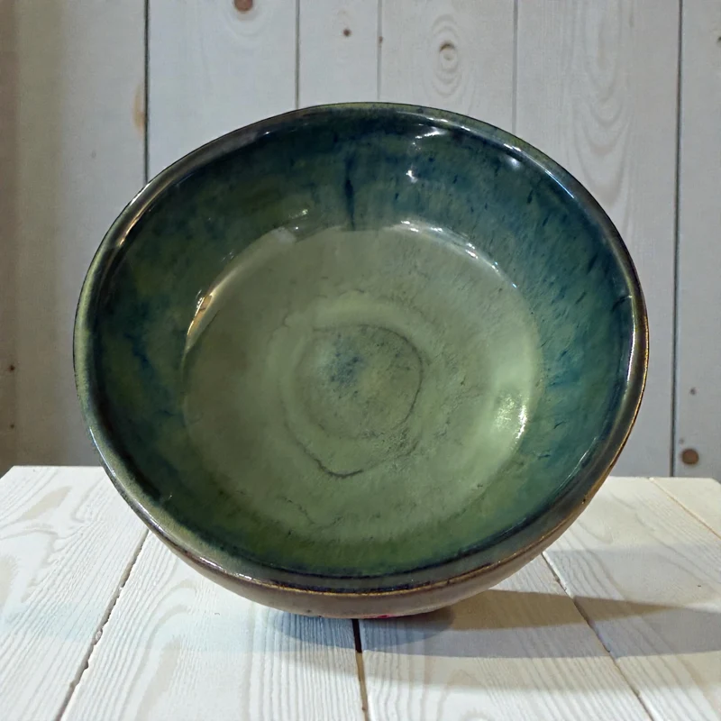 Handmade ceramic bowl with hearts