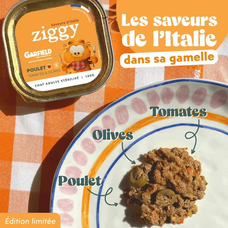 Pâtée Poulet, tomates & olives😺