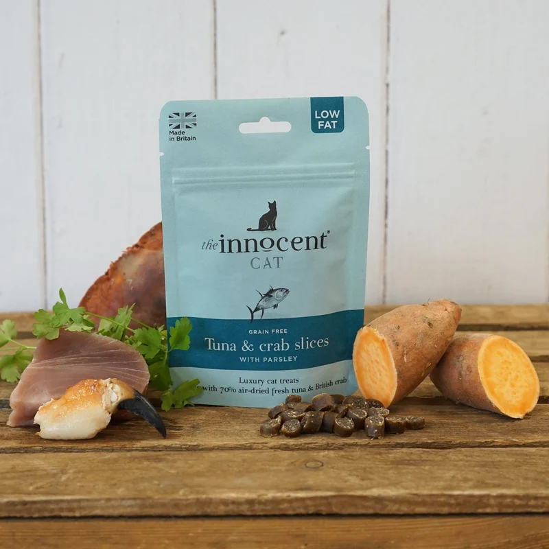 Saucisses tranchées au thon et crabe pour chat