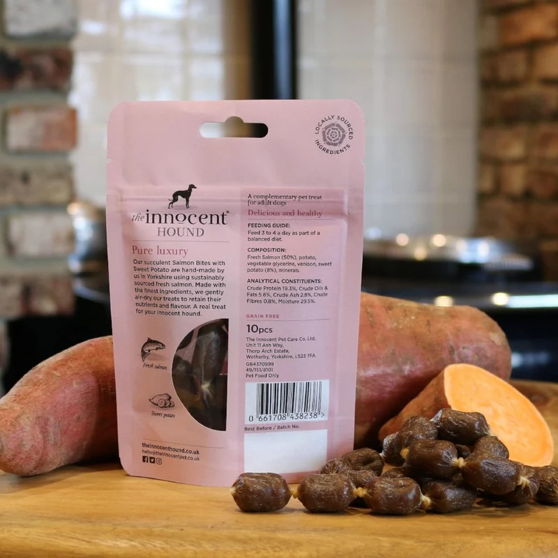 Bouchées de saumon à la patate douce pour chien