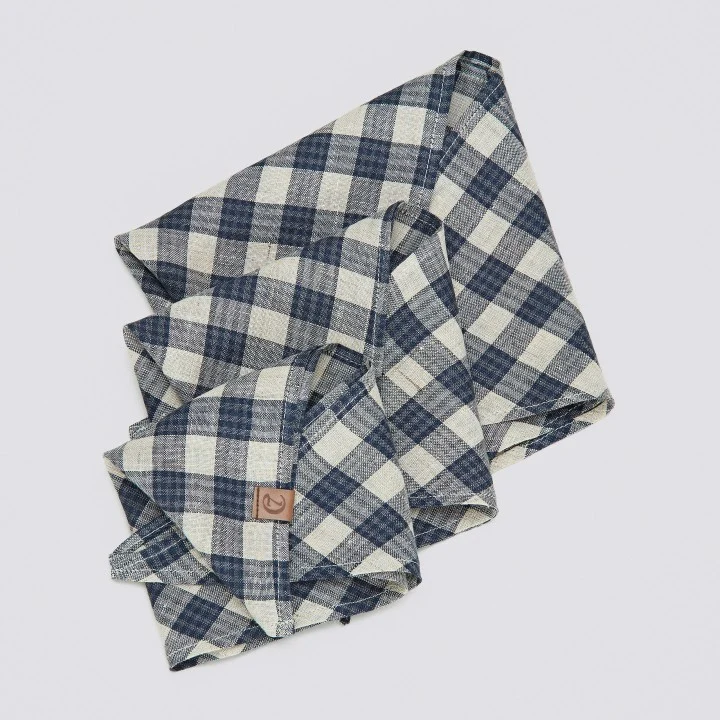 Bandana pour chien Vichy beige/ bleu