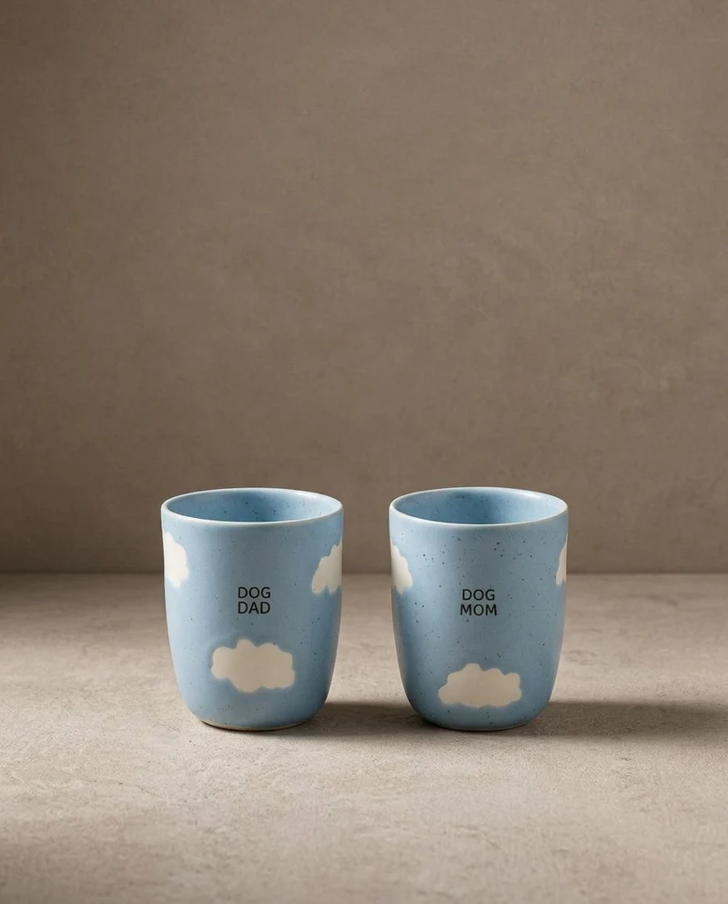 Ensemble Cloud – 2 tasses 220 ml Maman & Papa chien