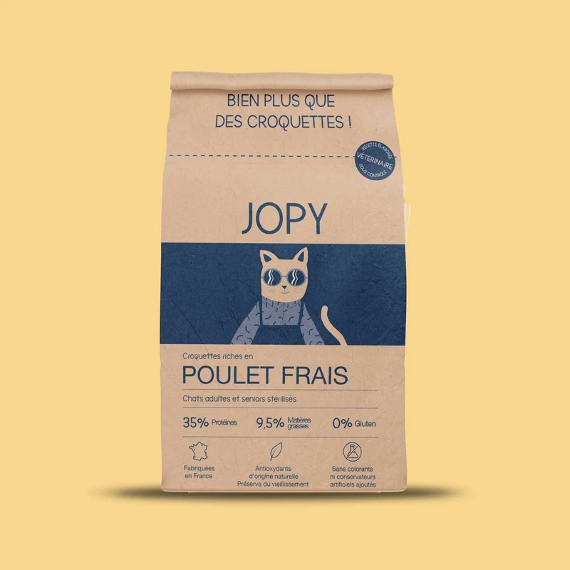 Croquettes chats adultes et seniors stérilisés Jopy