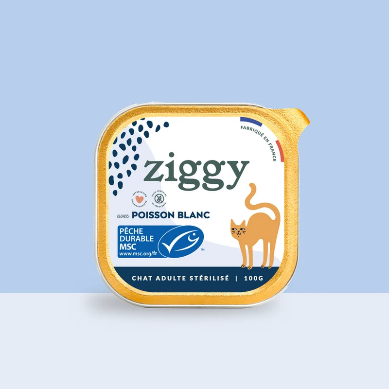 Pâtée chat stérilisé au poisson blanc Ziggy