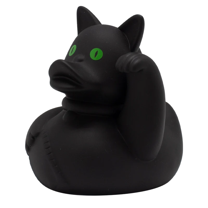 Duo de Canards Chats Chanceux – Noir et Rouge