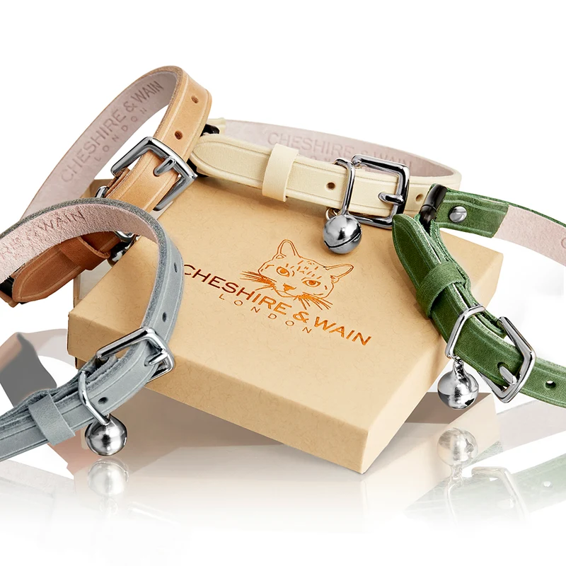 Collier en cuir pour chat collection velouté