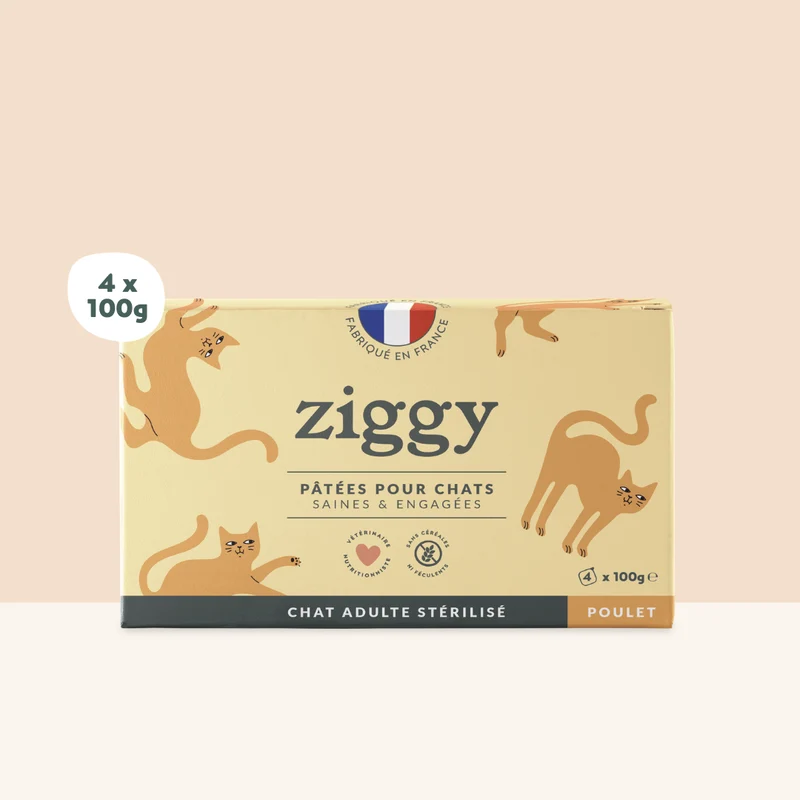 Pâtée Chat Adulte Stérilisé au poulet Ziggy