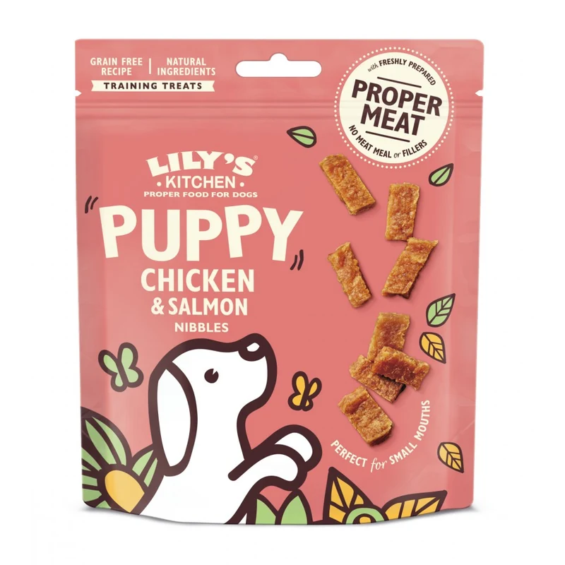 Bouchées pour chiot au poulet et saumon