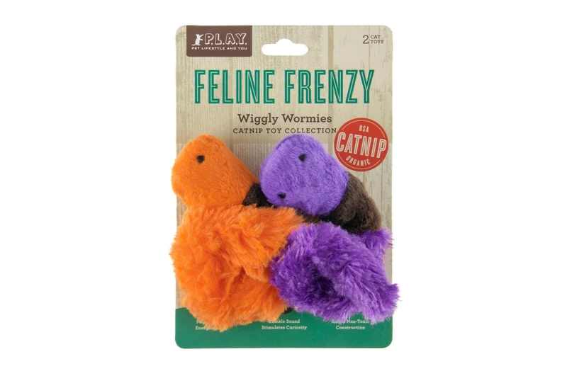 Jouet worms pour chat à la cataire