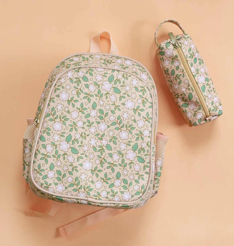 Trousse enfant - Fleurs - rose