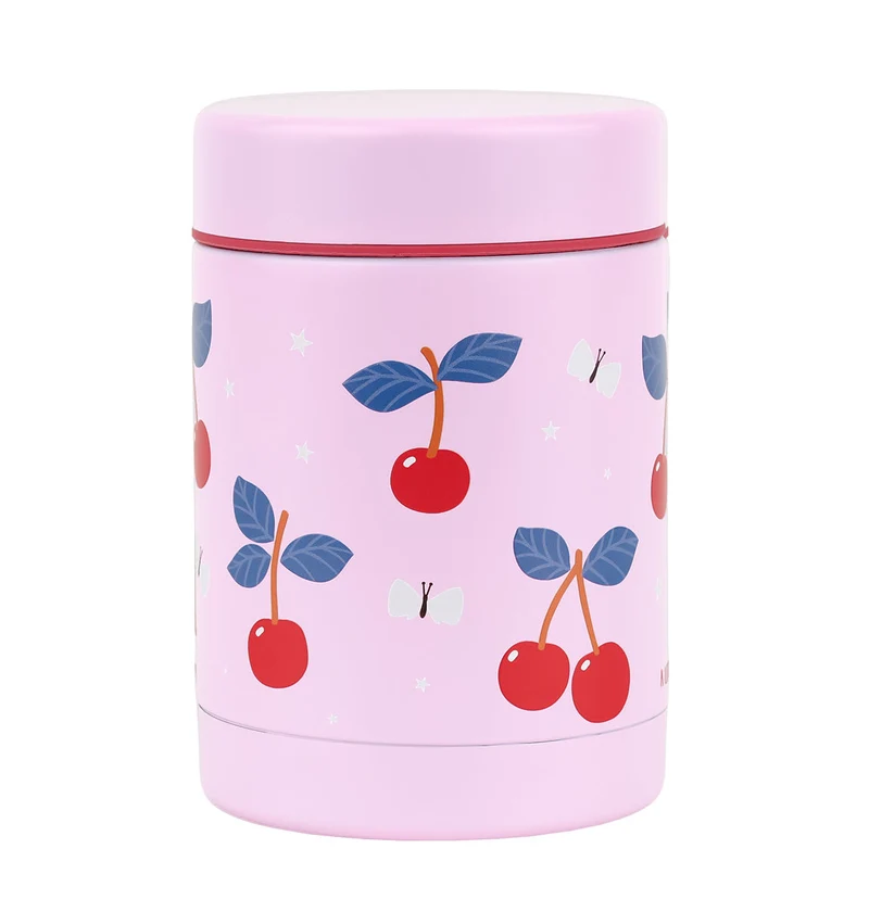 Pot alimentaire isotherme en inox - Cerises