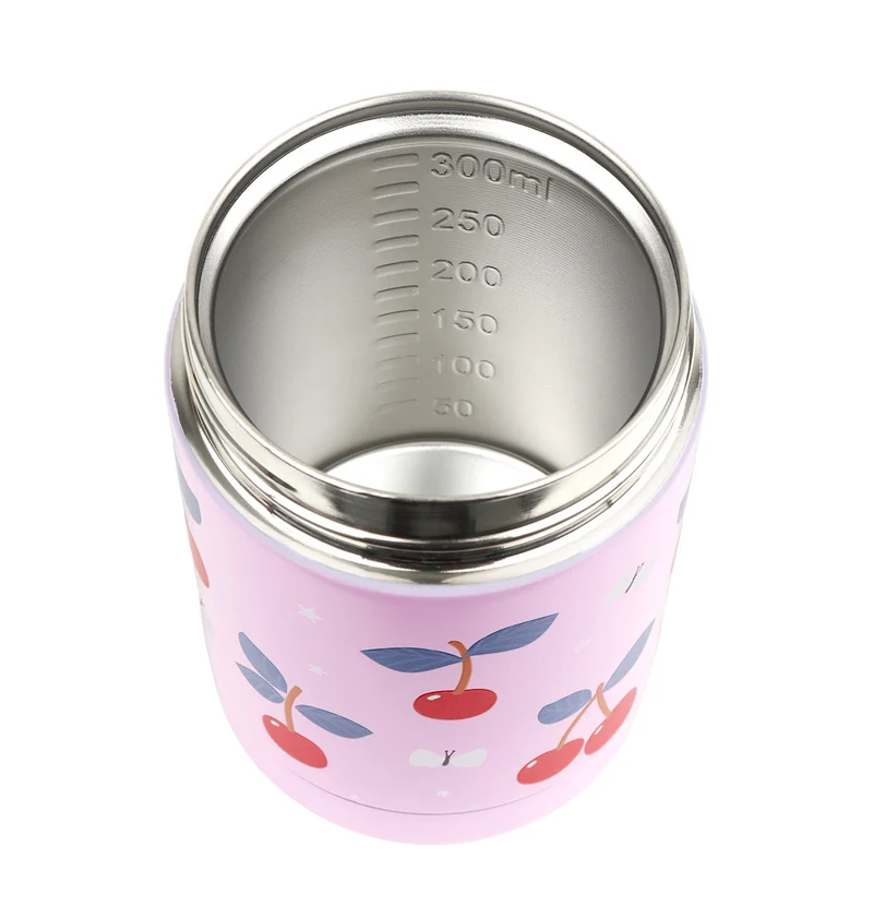 Pot alimentaire isotherme en inox - Cerises