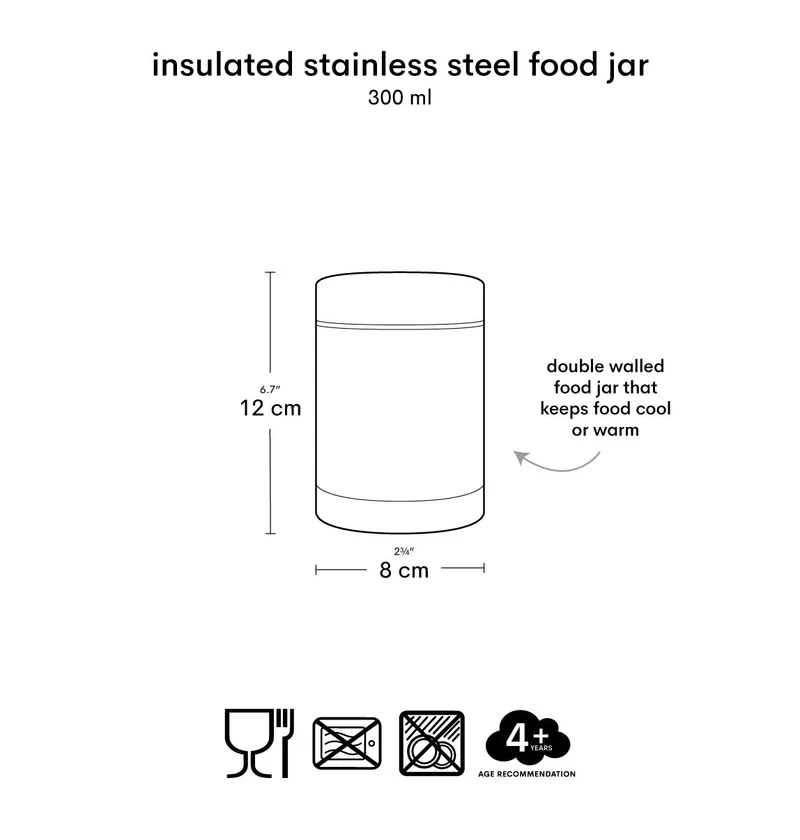 Pot alimentaire isotherme en inox - Cerises