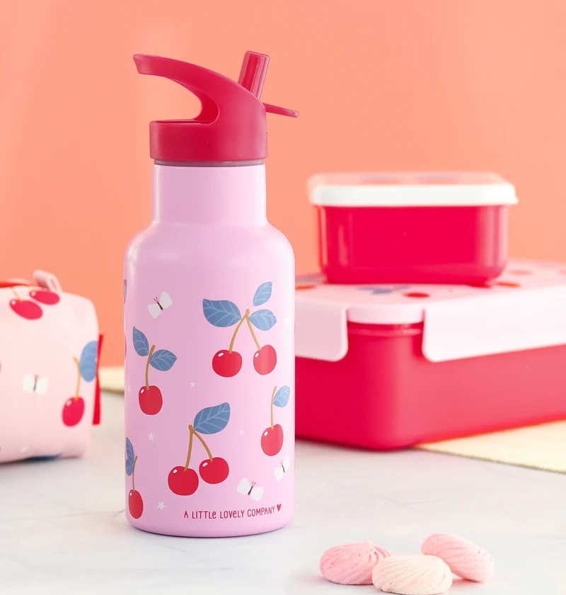Gourde enfant en inox - Cerises