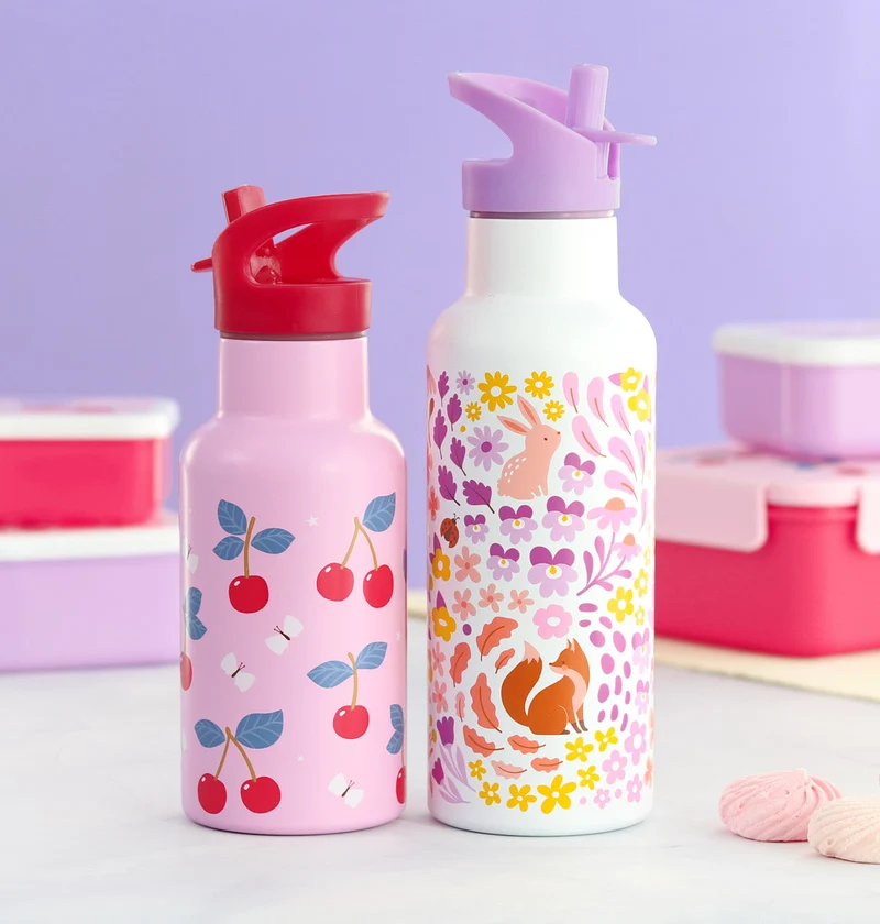 Gourde enfant en inox - Cerises