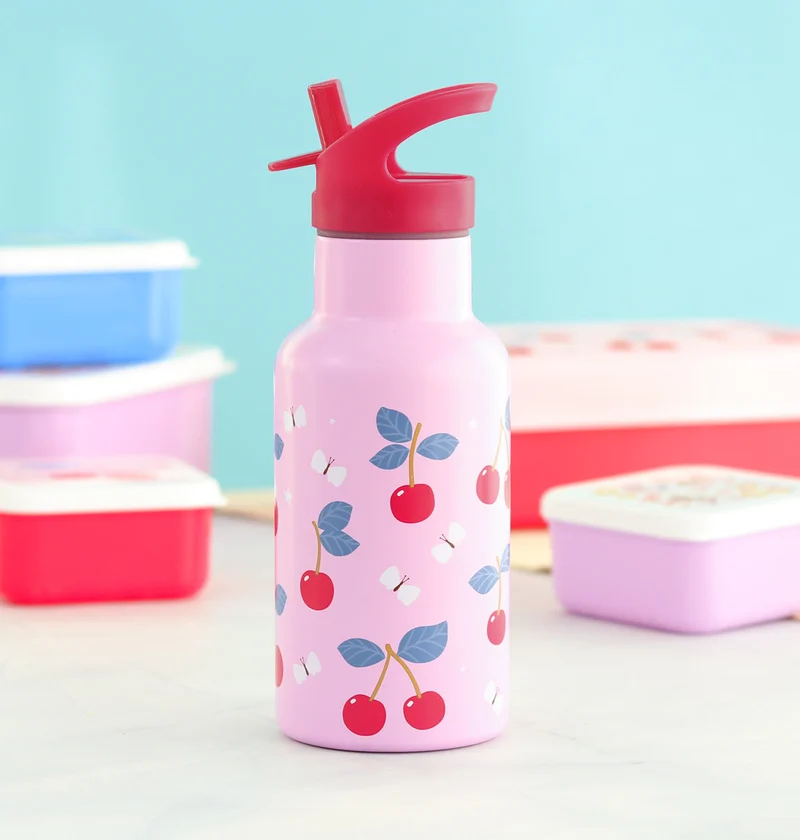 Gourde enfant en inox - Cerises