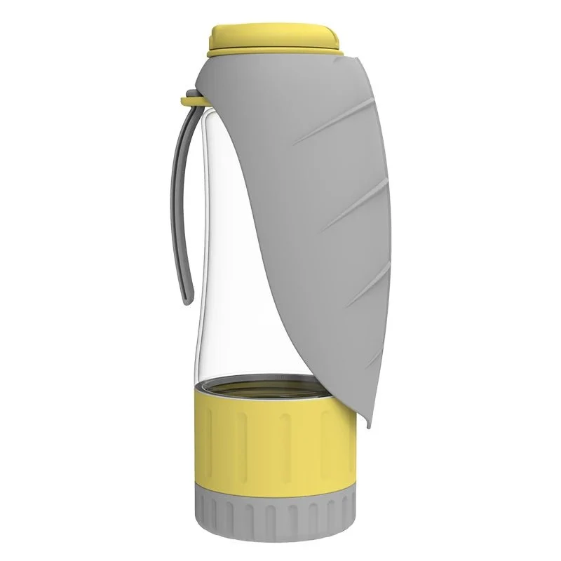 Gourde Avec Gamelle En Silicone Et Compartiment Croquettes