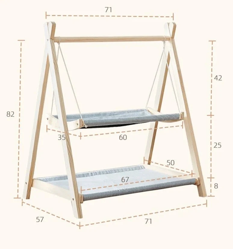 Hamac Design En Bois Naturel Pour Chat