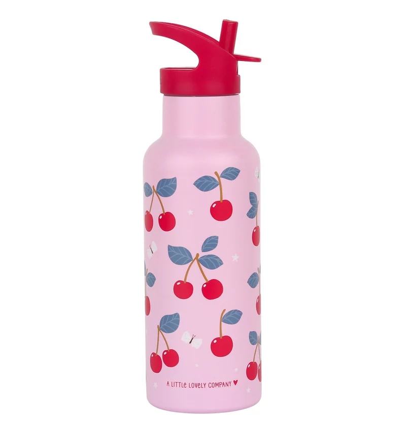 Gourde XL en inox - Cerises