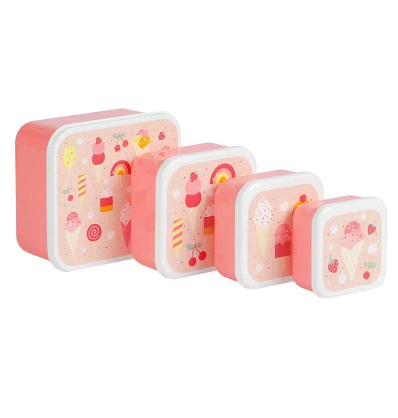 Lot de 4 boîtes repas et goûter - Glaces