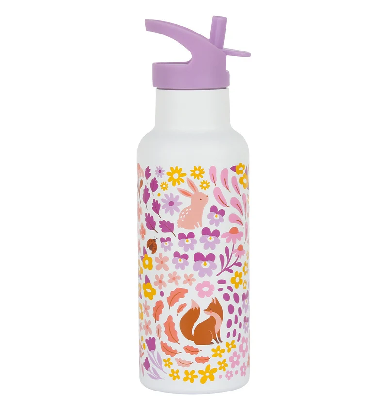 Gourde XL en inox - Jardin fleuri