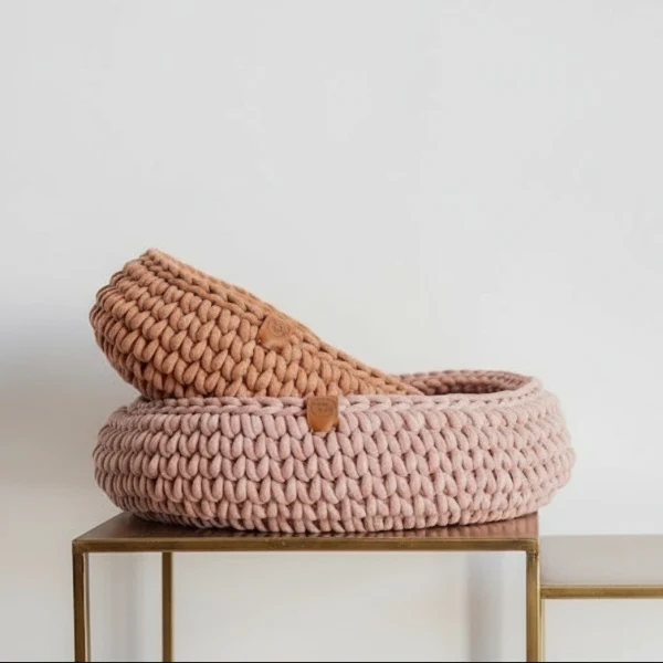 Panier Chat En Coton Recyclé Fait Main