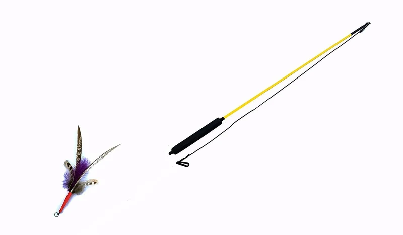 Canne à pêche pour chat (jouets interchangeables)