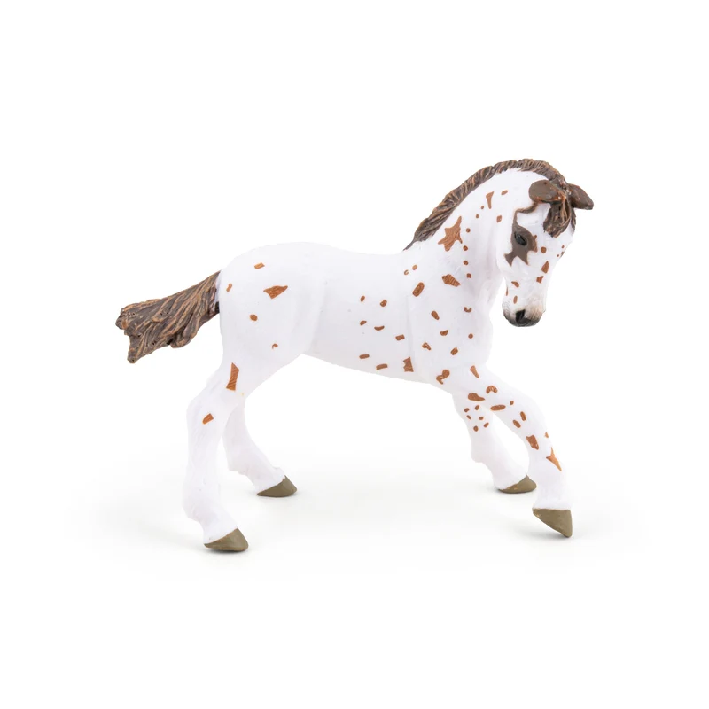 Figurine Poulain appaloosa brun