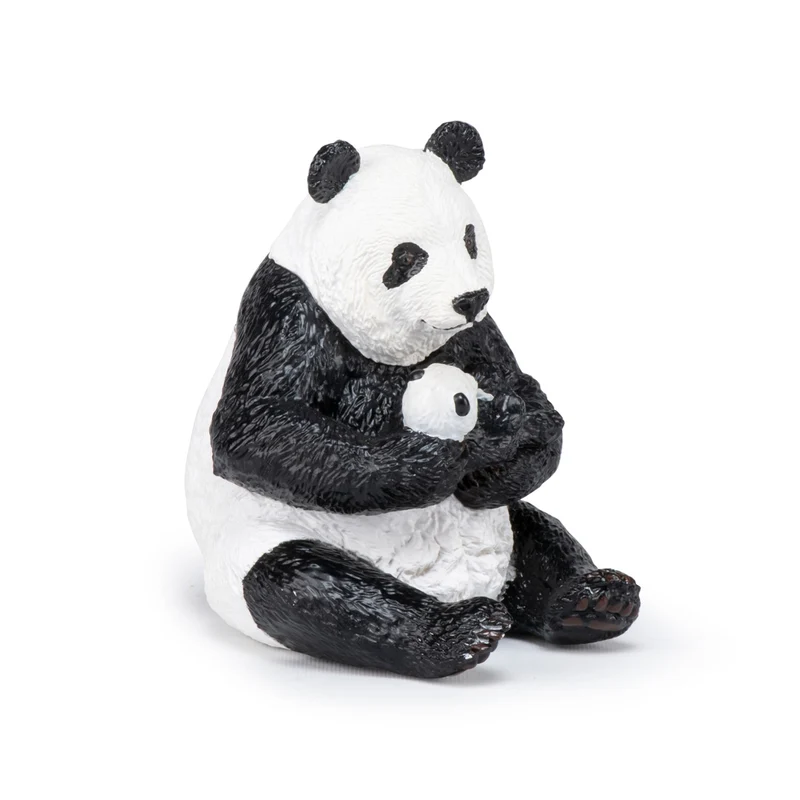 Figurine Panda assis et son bébé