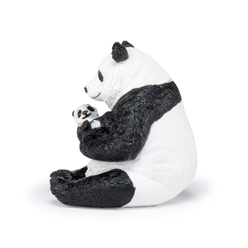 Figurine Panda assis et son bébé