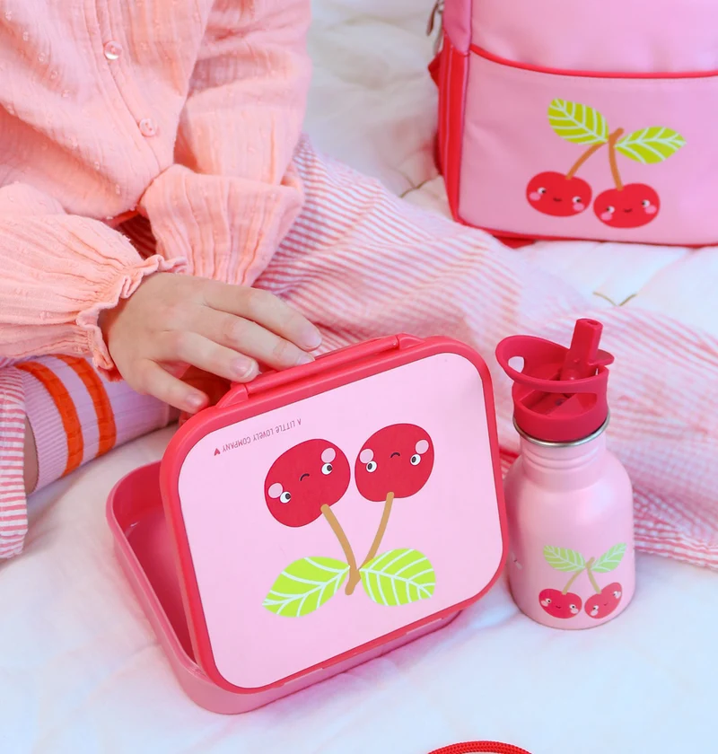 Petite gourde en inox - Cerises joyeuses