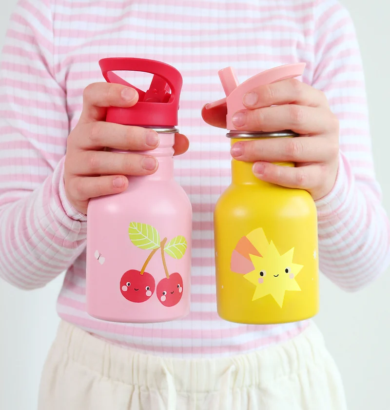 Petite gourde en inox - Cerises joyeuses