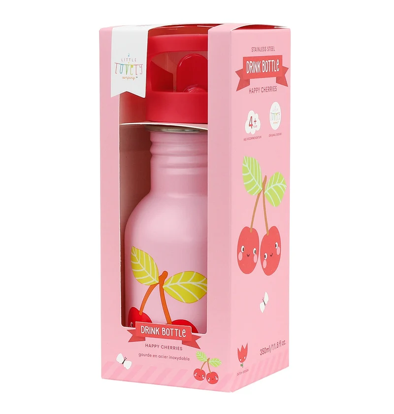 Petite gourde en inox - Cerises joyeuses