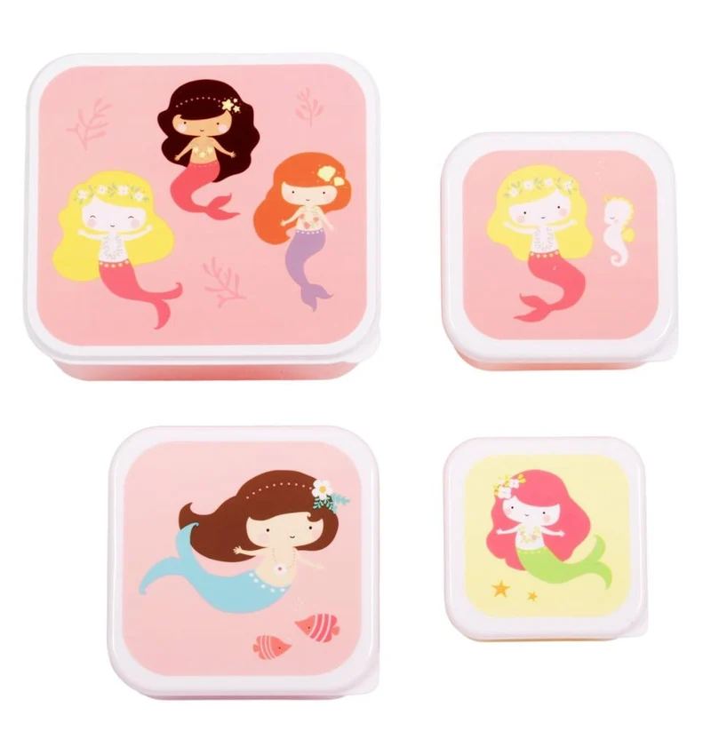 Lot de 4 Boîtes Repas et Goûter - Sirène
