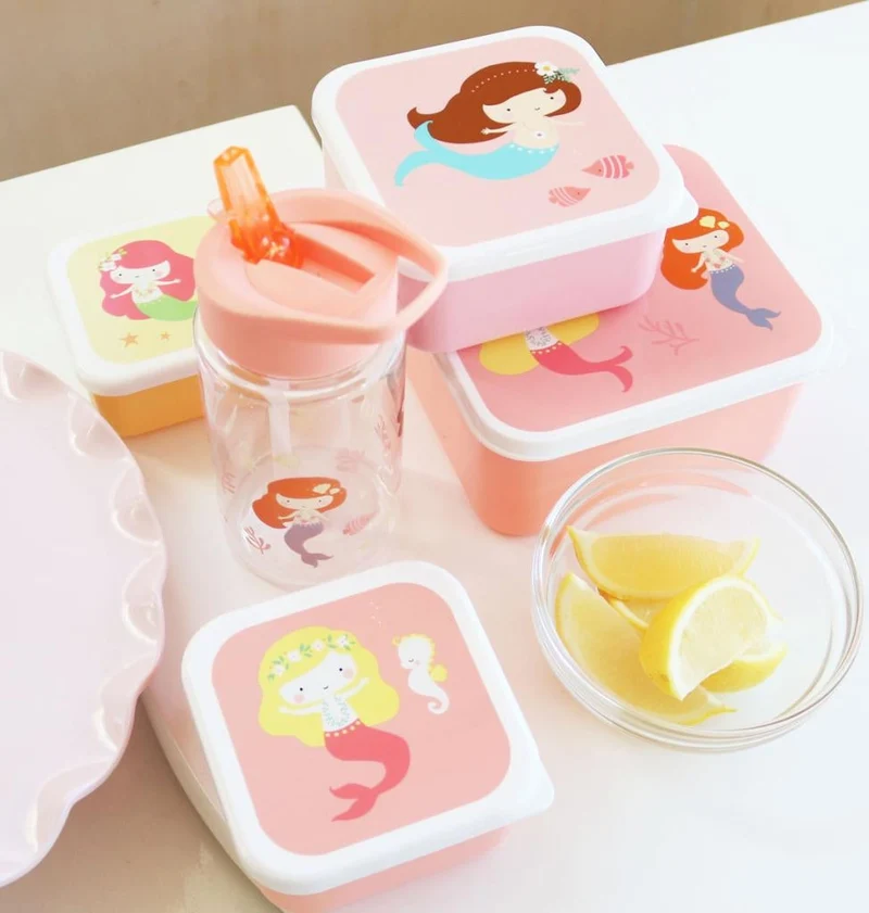 Lot de 4 Boîtes Repas et Goûter - Sirène