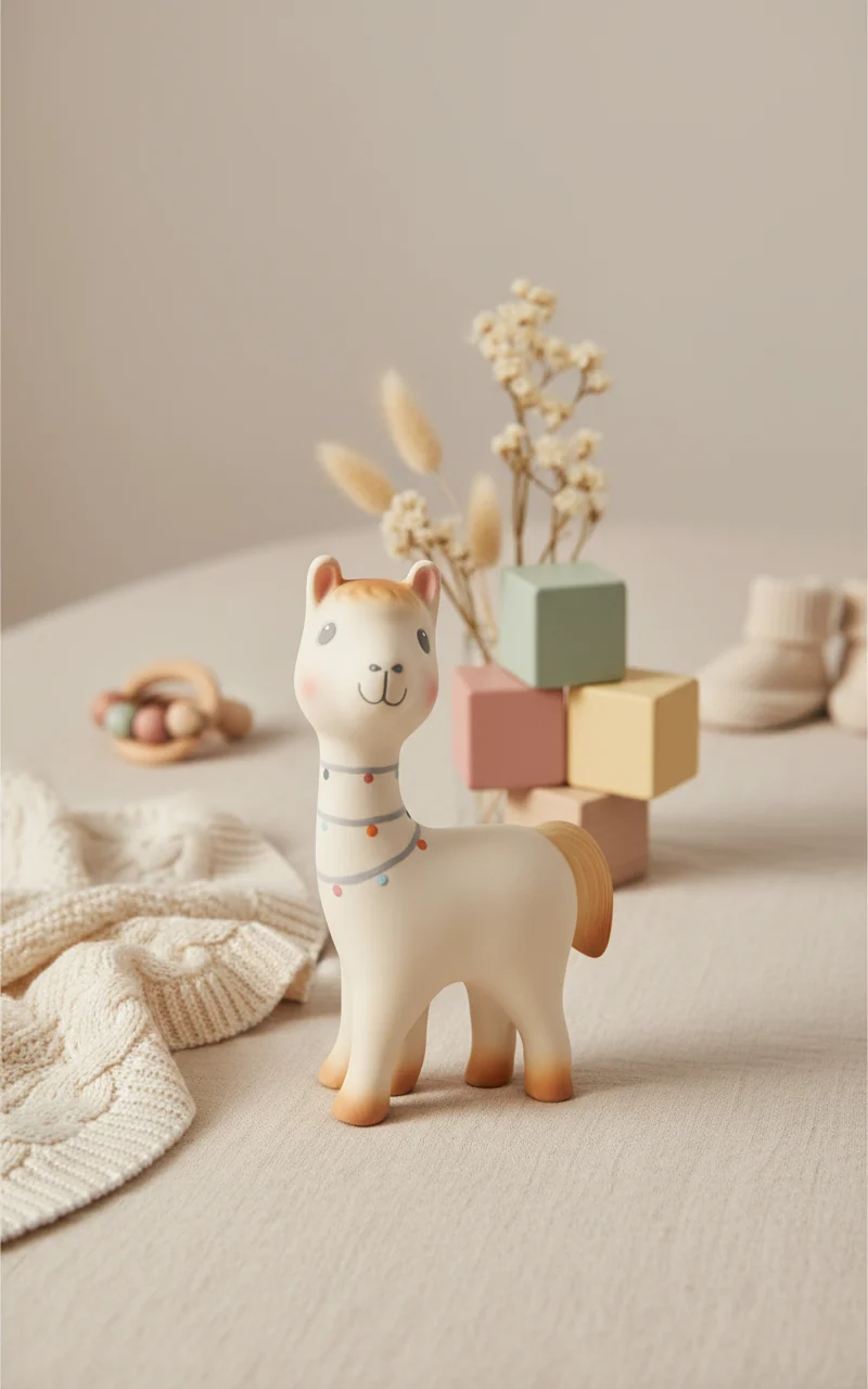 Lilith le Lama – Hochet en Caoutchouc Naturel