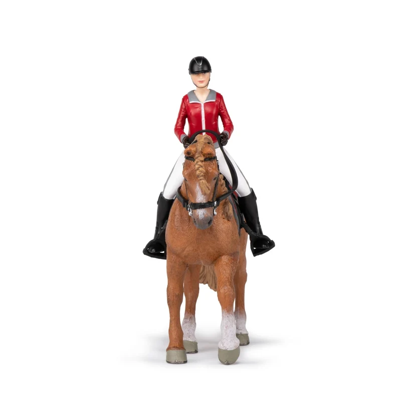 Figurine Cheval de promenade et sa cavalière