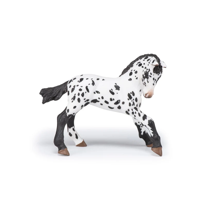 Figurine Poulain appaloosa noir