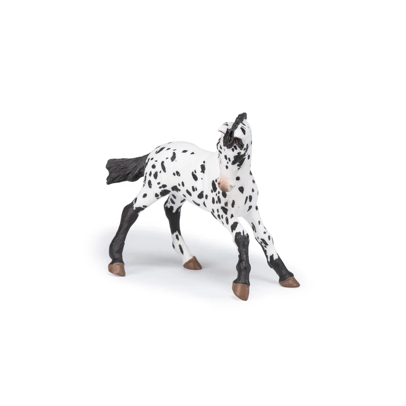Figurine Poulain appaloosa noir