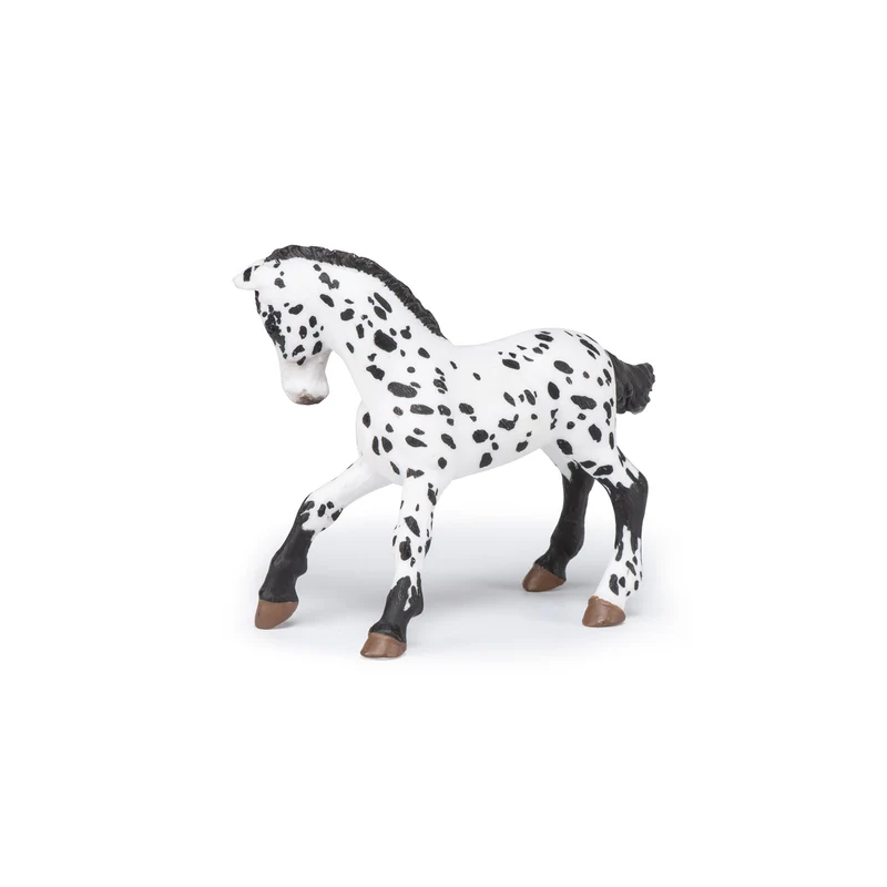 Figurine Poulain appaloosa noir