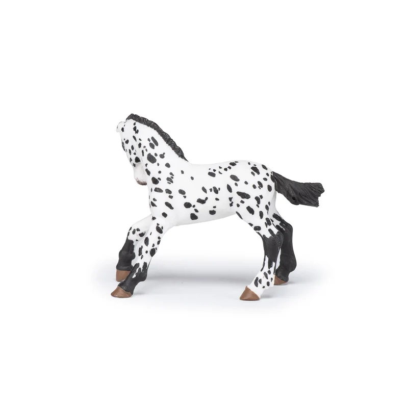 Figurine Poulain appaloosa noir