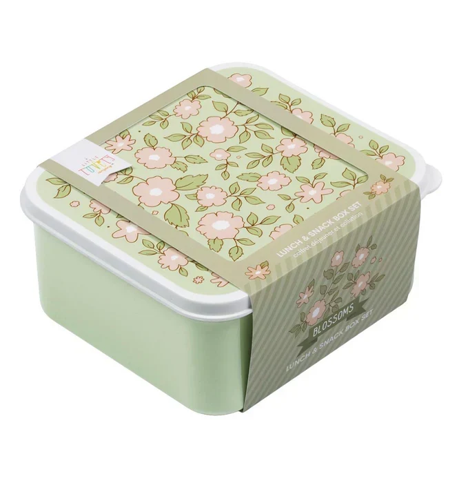 Lot de 4 Boîtes Repas et Goûter - Fleur