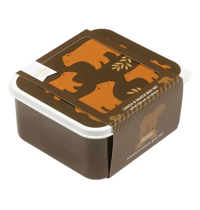Lot de 4 Boîtes Repas et Goûter - Ours